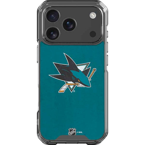 NHL San Jose Sharks Distressed iPhone 17 Pro Clear Case