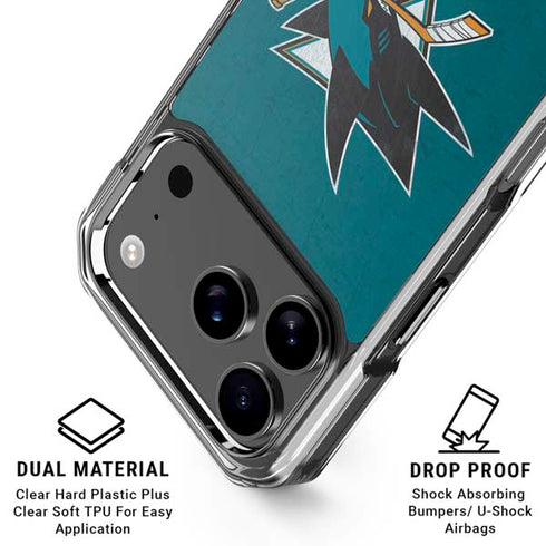 NHL San Jose Sharks Distressed iPhone 17 Pro MagSafe Case