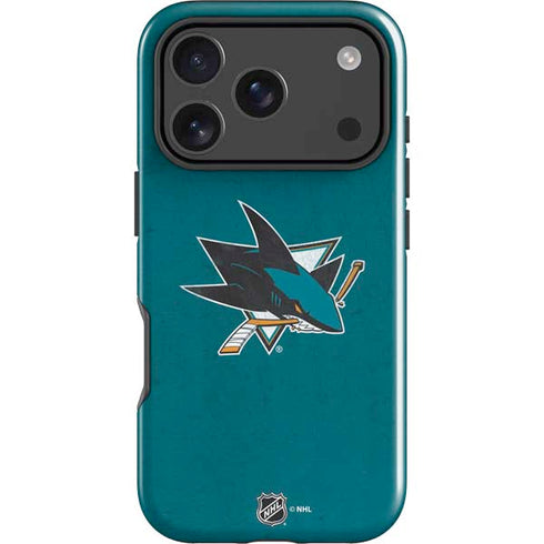NHL San Jose Sharks Distressed iPhone 17 Pro Max Impact Case