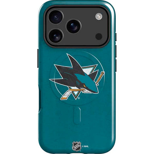 NHL San Jose Sharks Distressed iPhone 17 Pro Max Magsafe Impact Case