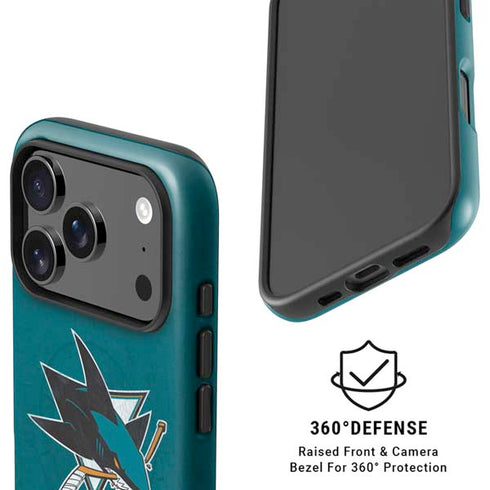 NHL San Jose Sharks Distressed iPhone 17 Pro Max Magsafe Impact Case