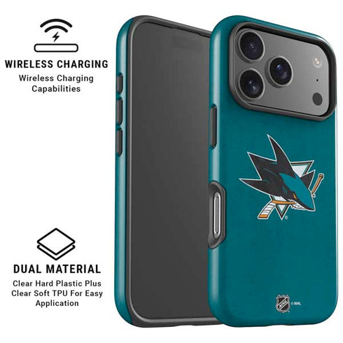 NHL San Jose Sharks Distressed iPhone 17 Pro Max Magsafe Impact Case