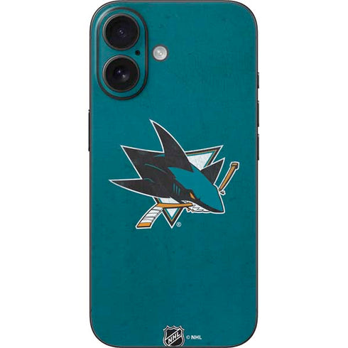 NHL San Jose Sharks Distressed iPhone 17 Skin