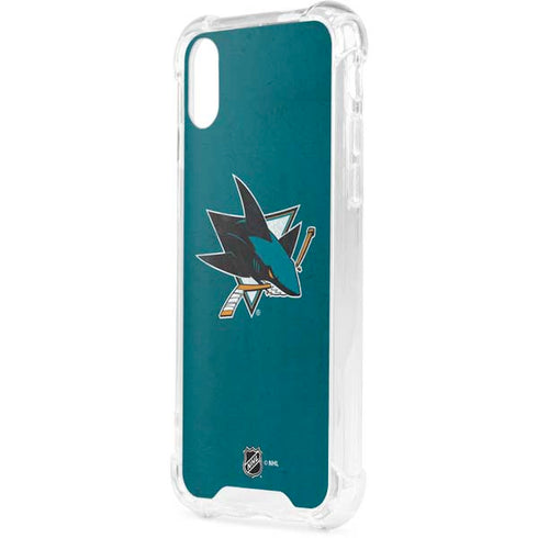 NHL San Jose Sharks Distressed iPhone XS Clear Case
