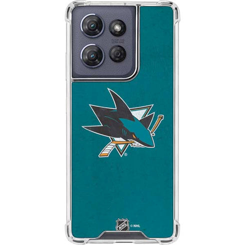 NHL San Jose Sharks Distressed Moto G 5G (2025) Clear Case