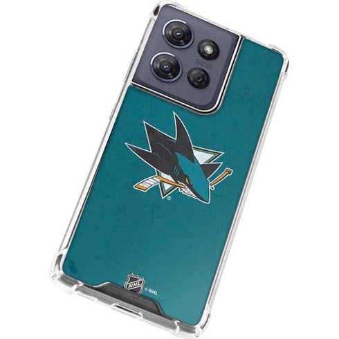 NHL San Jose Sharks Distressed Moto G 5G (2025) Clear Case
