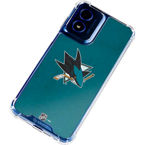 NHL San Jose Sharks Distressed Moto G 5G (2024) Clear Case