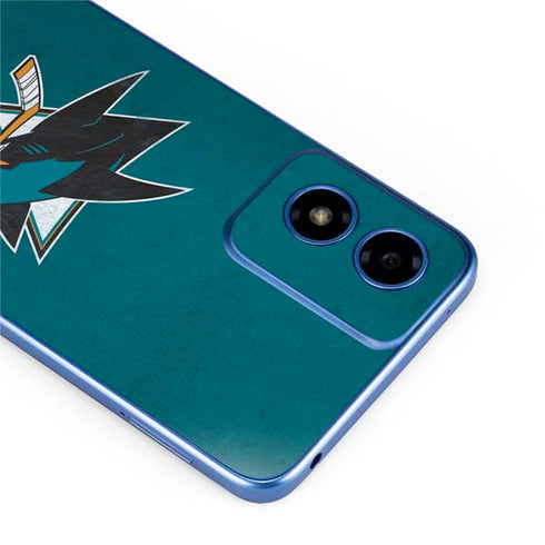 NHL San Jose Sharks Distressed Moto G Play 4G (2024) Skin