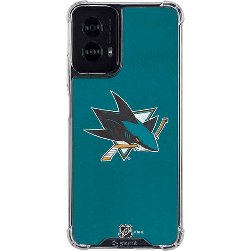 NHL San Jose Sharks Distressed Moto G Power 5G (2024) Clear Case