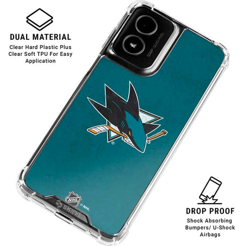 NHL San Jose Sharks Distressed Moto G Power 5G (2024) Clear Case