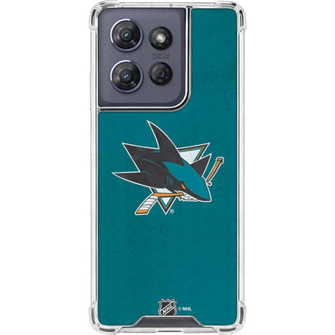 NHL San Jose Sharks Distressed Moto G Stylus 5G (2025) Clear Case