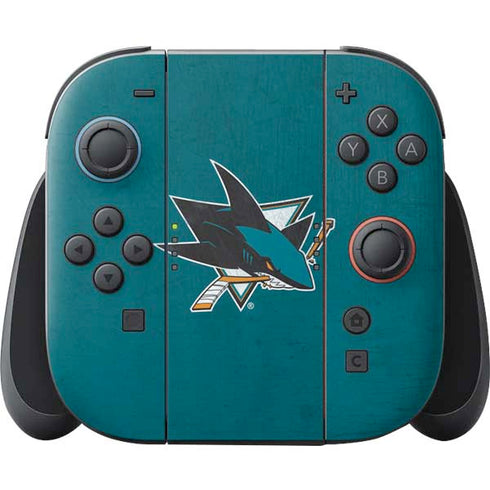 NHL San Jose Sharks Distressed Nintendo Switch 2 (2025) Joy-Con Controller Skin