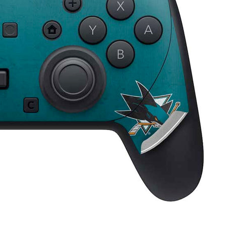 NHL San Jose Sharks Distressed Nintendo Switch 2 (2025) Pro Controller Skin