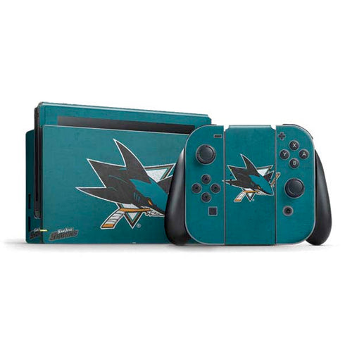 NHL San Jose Sharks Distressed Nintendo Skins