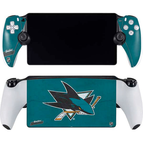 NHL San Jose Sharks Distressed PlayStation Portal Remote Player Skin