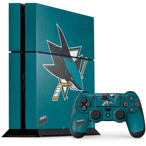 NHL San Jose Sharks Distressed PlayStation PS4 Skins