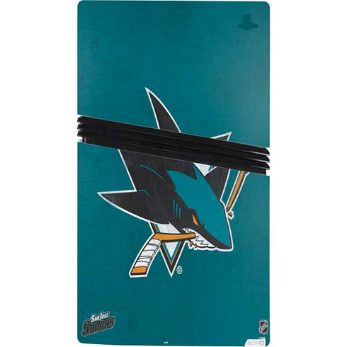 NHL San Jose Sharks Distressed PS5 Pro Bundle Skin