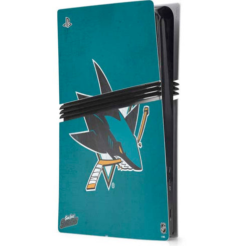 NHL San Jose Sharks Distressed PlayStation PS5 Skins