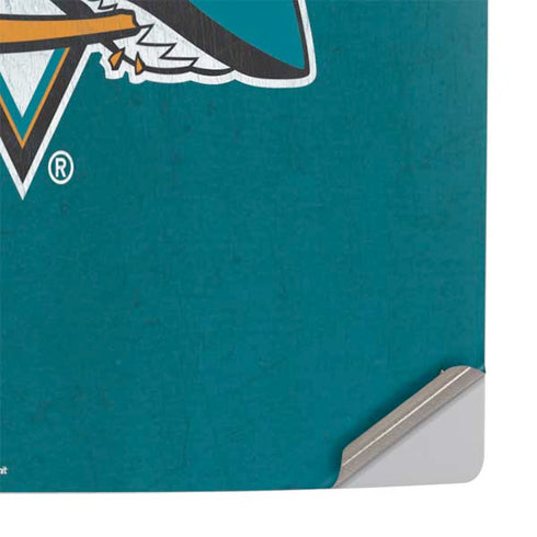 NHL San Jose Sharks Distressed PS5 Pro Console Skin