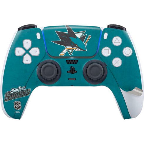 NHL San Jose Sharks Distressed PS5 Pro Disk Bundle Skin