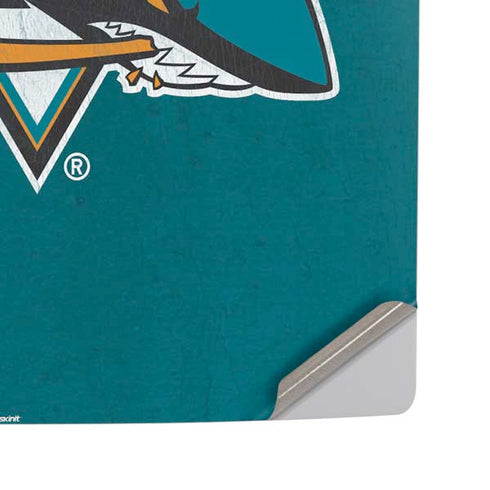 NHL San Jose Sharks Distressed PS5 Pro Disk Console Skin