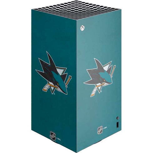 NHL San Jose Sharks Distressed XBox Series X Digital Edition Console Skin