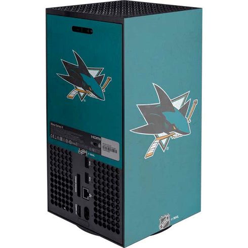 NHL San Jose Sharks Distressed XBox Series X Digital Edition Console Skin