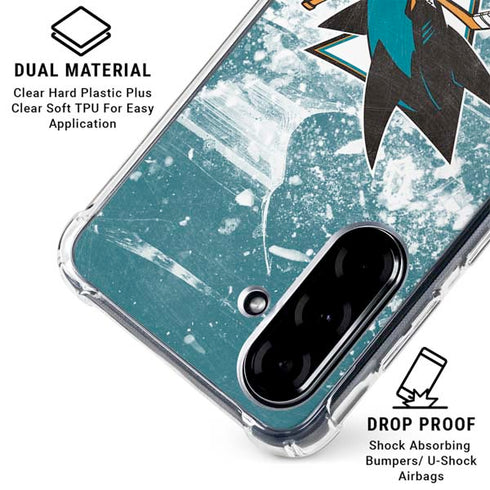 NHL San Jose Sharks Frozen Galaxy A36 5G Clear Case