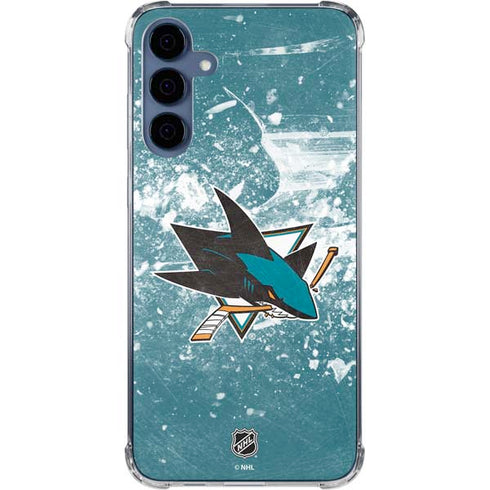 NHL San Jose Sharks Frozen Galaxy A55 5G Clear Case