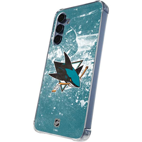 NHL San Jose Sharks Frozen Galaxy A55 5G Clear Case