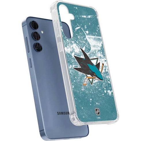 NHL San Jose Sharks Frozen Galaxy A55 5G Clear Case