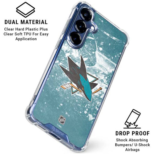 NHL San Jose Sharks Frozen Galaxy S25 Clear Case