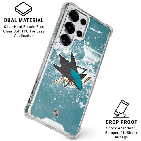 NHL San Jose Sharks Frozen Galaxy S26 Ultra Clear Case