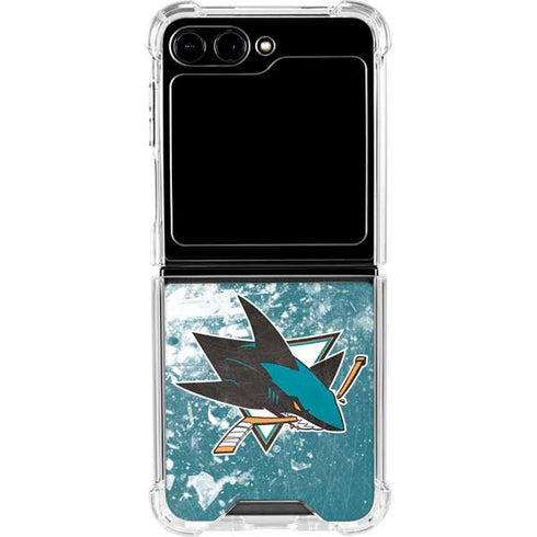 NHL San Jose Sharks Frozen Galaxy Z Flip6 Clear Case
