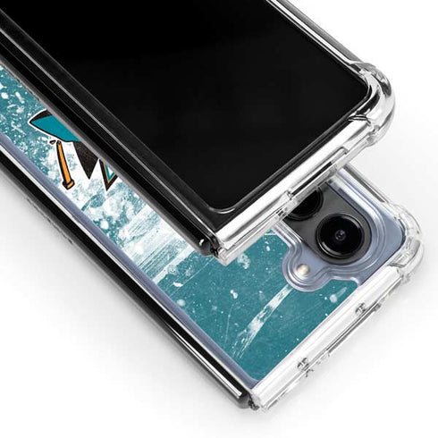 NHL San Jose Sharks Frozen Galaxy Z Fold5 5G Clear Case