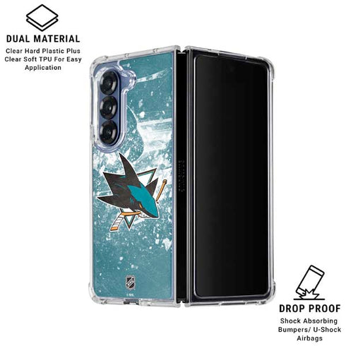 NHL San Jose Sharks Frozen Galaxy Z Fold6 Clear Case
