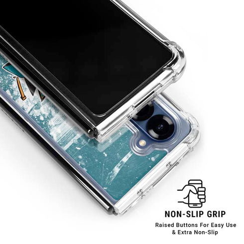 NHL San Jose Sharks Frozen Galaxy Z Fold7 Clear Case