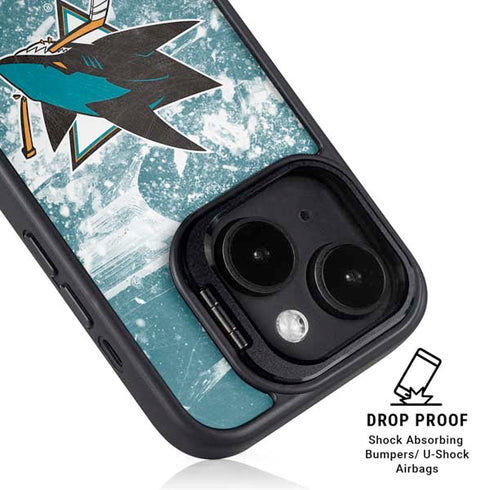 NHL San Jose Sharks Frozen iPhone 14 Plus Kickstand Case