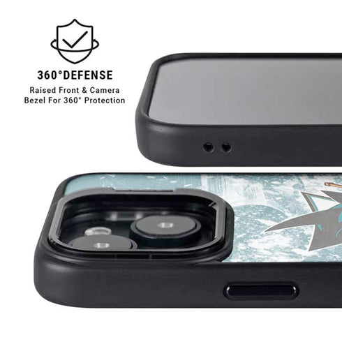 NHL San Jose Sharks Frozen iPhone 15 Plus Kickstand Case