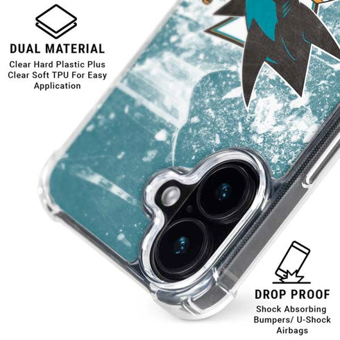 NHL San Jose Sharks Frozen iPhone 16 Clear Case