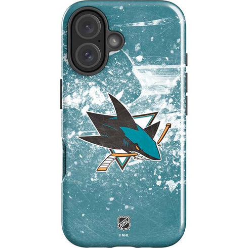 NHL San Jose Sharks Frozen iPhone 16 Plus Impact Case