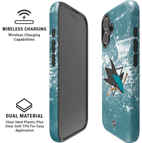 NHL San Jose Sharks Frozen iPhone 16 Plus Magsafe Impact Case