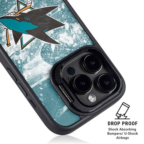 NHL San Jose Sharks Frozen iPhone 16 Pro Max Kickstand Case