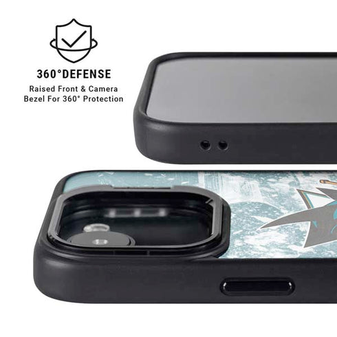 NHL San Jose Sharks Frozen iPhone 16e Kickstand Case