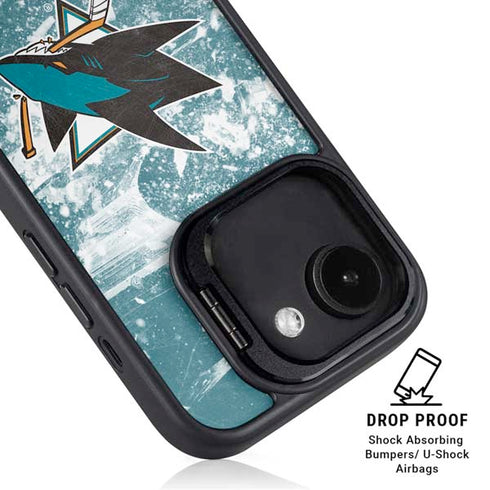 NHL San Jose Sharks Frozen iPhone 16e Kickstand Case