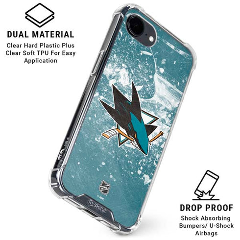 NHL San Jose Sharks Frozen iPhone 16e Clear Case