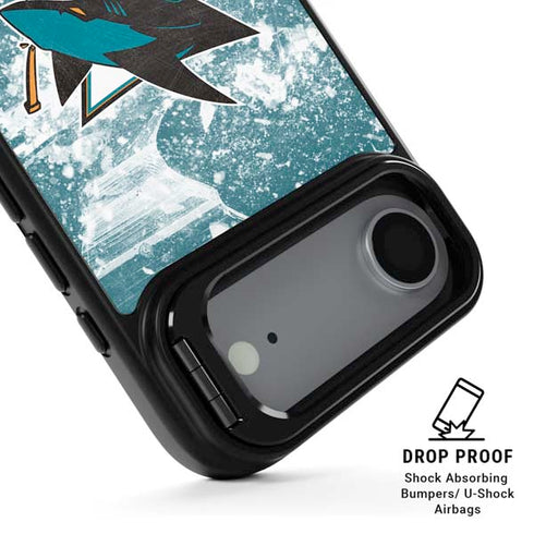 NHL San Jose Sharks Frozen iPhone 17 Air Kickstand Case