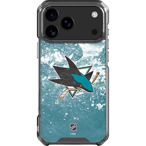 NHL San Jose Sharks Frozen iPhone 17 Pro Max Clear Case