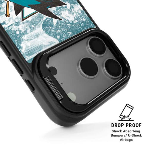 NHL San Jose Sharks Frozen iPhone 17 Pro Max Kickstand Case