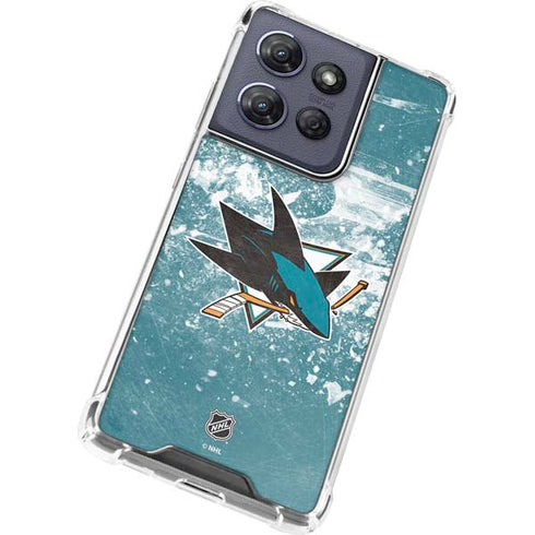 NHL San Jose Sharks Frozen Moto G 5G (2025) Clear Case